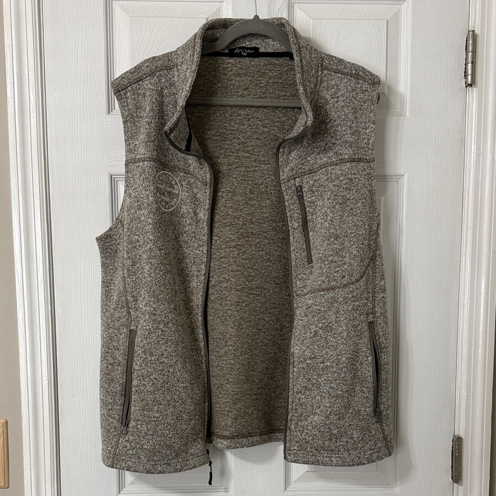 Taupe Gray Sleeveless Zip-Up Vest
